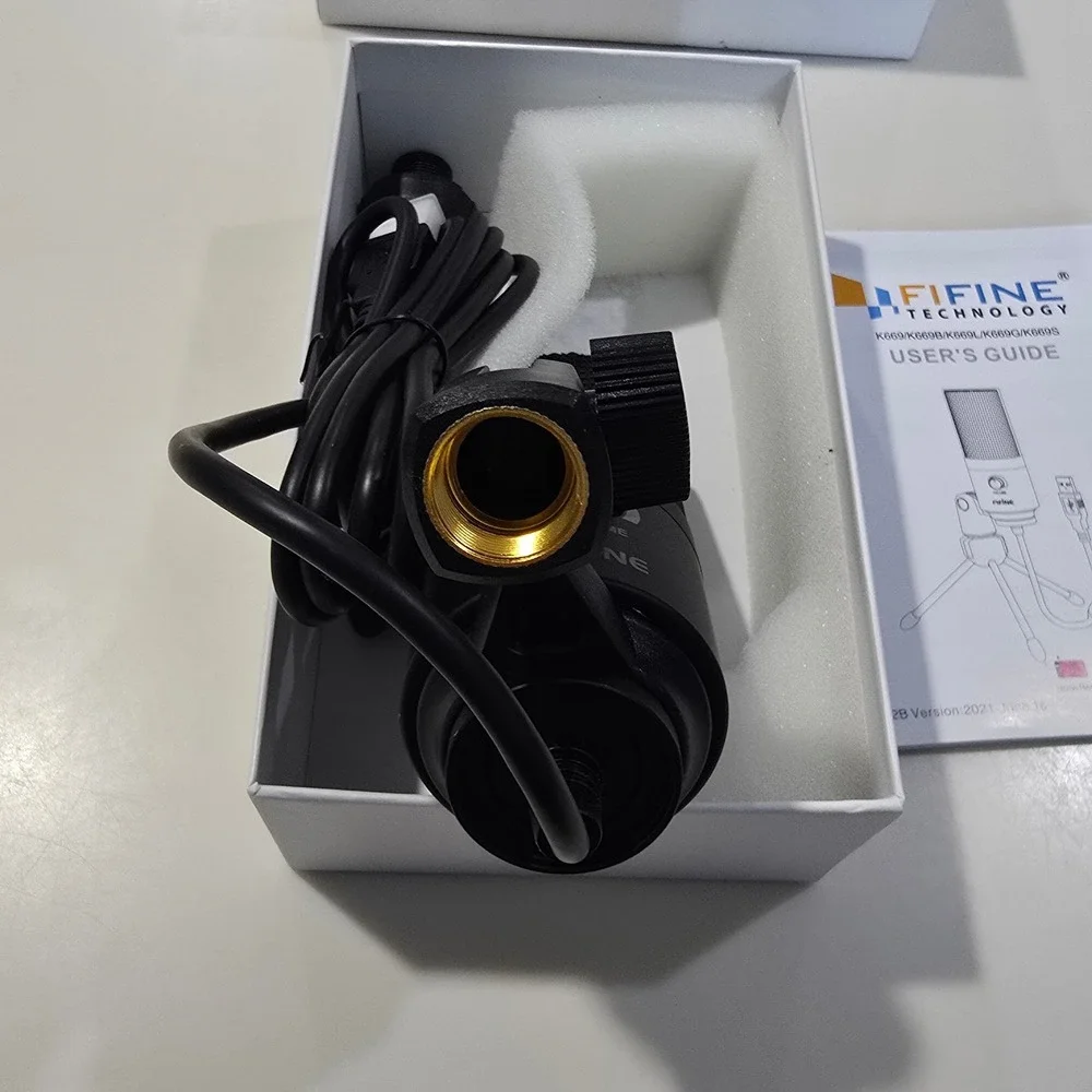 Fifine K669B USB Condenser Microphone Black Cardioid Podcast Streaming Mic Boxed